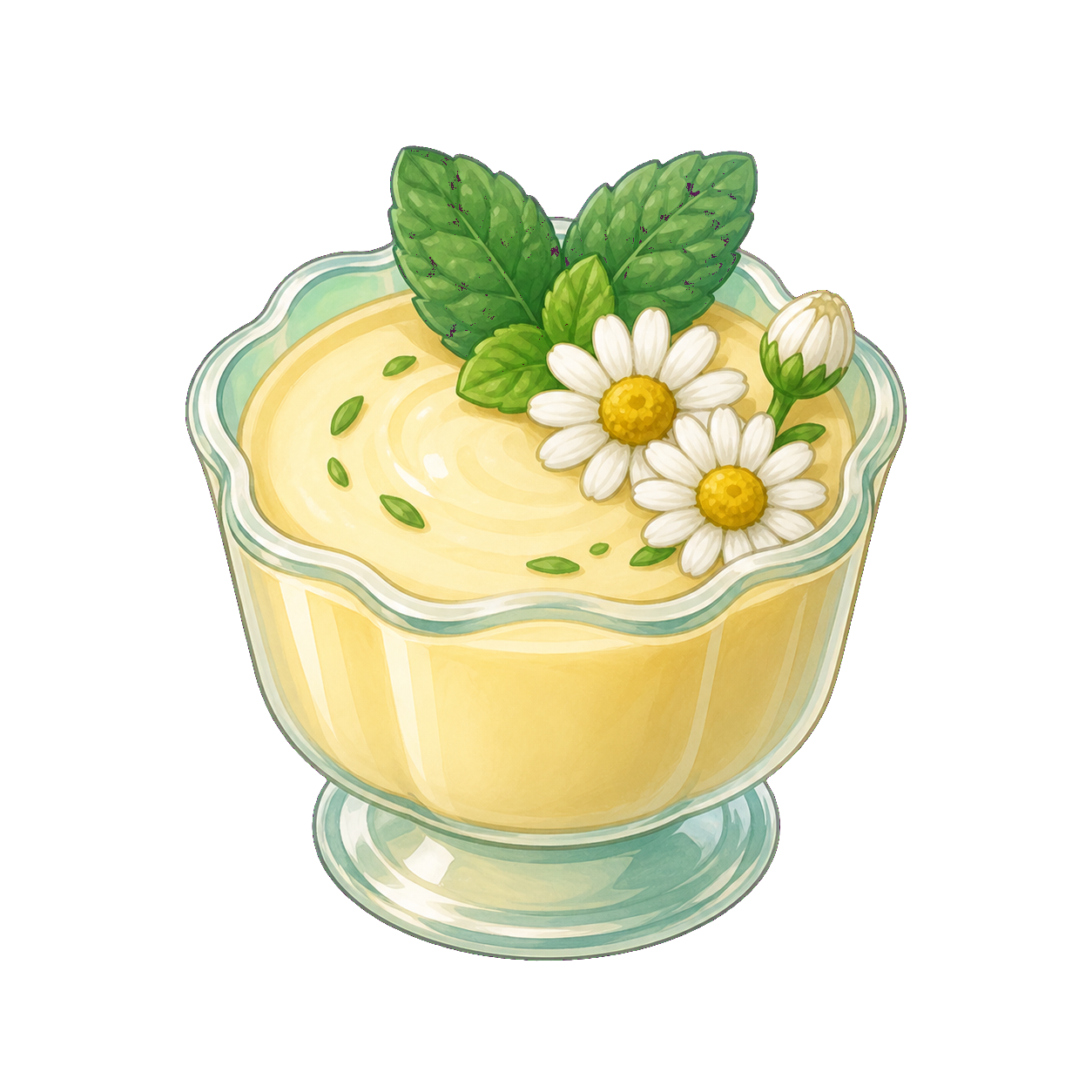 Mint Chamomile Custard