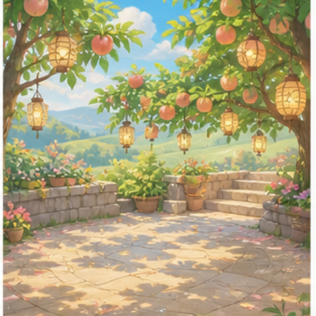 Peach Lantern Courtyard