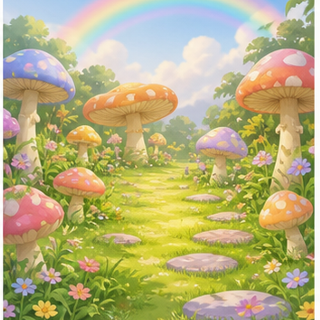 Rainbow Mushroom Meadow