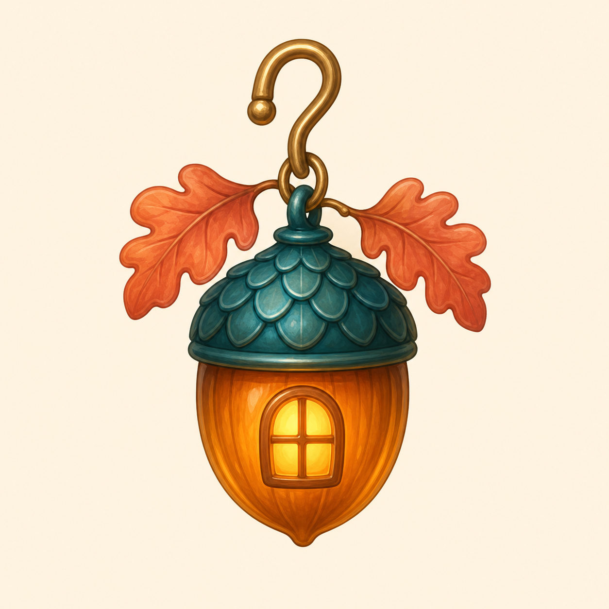 Lantern Acorn Charm