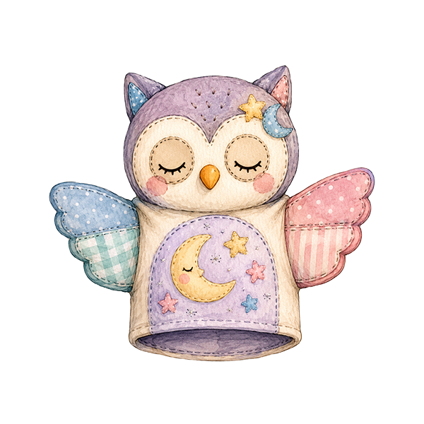 Patchwork Owl Hand Puppet